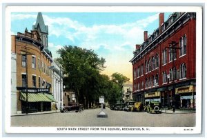 1946 South Main Street From The Square Cars Rochester New Hampshire NH Postcard