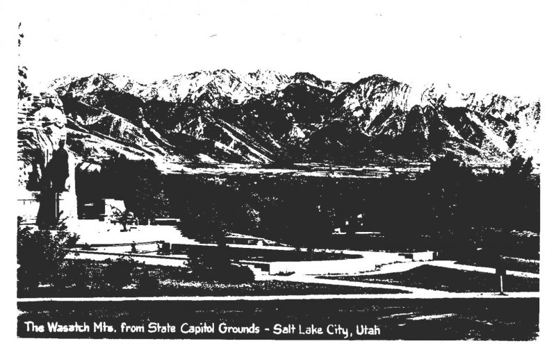 Utah Salt Lake City The Wasatch Mountains From State Capitol Grounds Real Photo