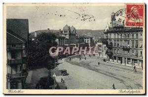 Postcard Old Winterthur Bahnhofsplatz