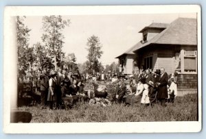 Backyard Funeral Postcard RPPC Photo For Emily Erickson 1923 Posted Vintage