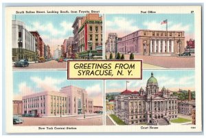 c1930's Greetings From Syracuse New York NY, Multiview Unposted Vintage Postcard 