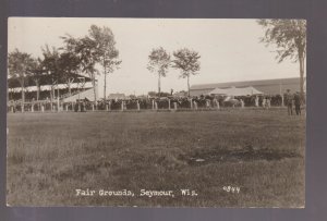 Seymour WISCONSIN RPPC c1920 FAIR GROUNDS Crowd Tent GRANDSTAND nr Green Bay WI