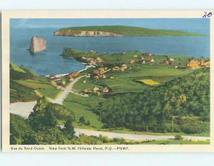 Unused W-Border TOWN VIEW SCENE Perce - Gaspe Peninsula Quebec QC o1128