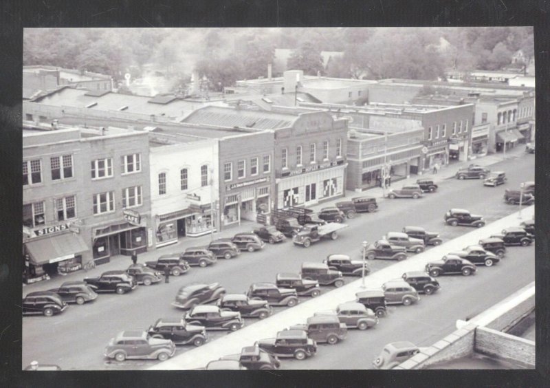 REAL PHOTO GOLDSBORO GEORGIA DOWNTOWN BIRDSEYE VIEW OLD CARS OSTCARD COPY