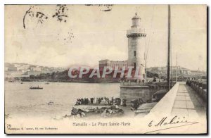 Old Postcard Marseille Lighthouse St. Mary