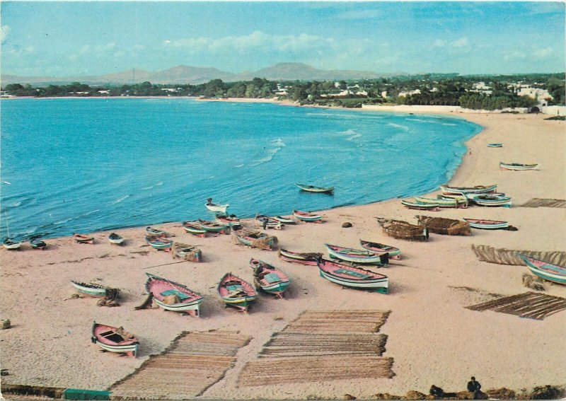 Africa Tunisia Carthage harbour fishing boats sea