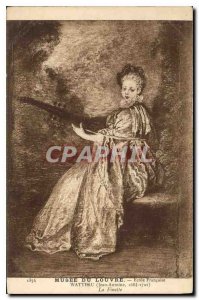 Old Postcard Louvre Museum Ecole Francaise Watteau Jean Antoine The Finette