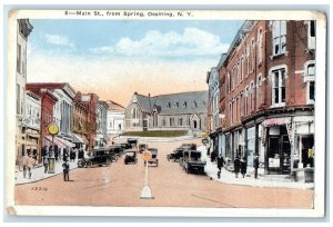 c1930's Main Street Cars Shop Scene From Spring Ossining New York NY Postcard