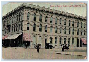 1910 Golden Eagle Hotel Exterior Building Sacramento California Vintage Postcard 