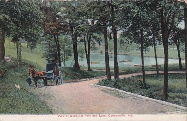 Indiana Connersville View Of Elmhurst Park and Lake 1908