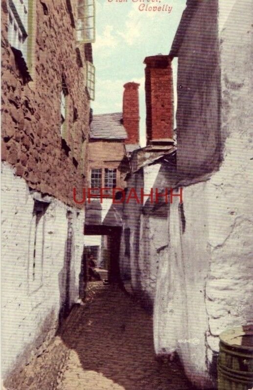 DEVON, ENGLAND. FISH STREET, CLOVELLY