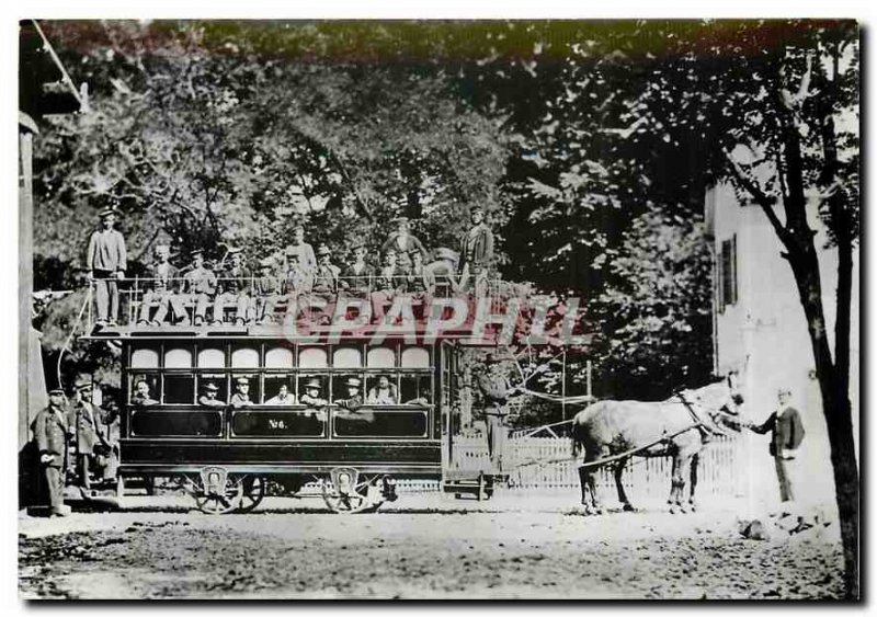 Modern Postcard Erster Pferdebahnwagen