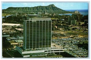 1963 Aerial View From Ala Moana Shopping Center Cars Honolulu Hawaii HI Postcard