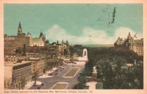 Vintage Postcard 1949 Elgin Street Approach National War Memorial Ottawa Canada