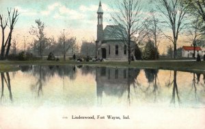 Vintage Postcard 1909 View of Lindenwood Fort Wayne Indiana IN