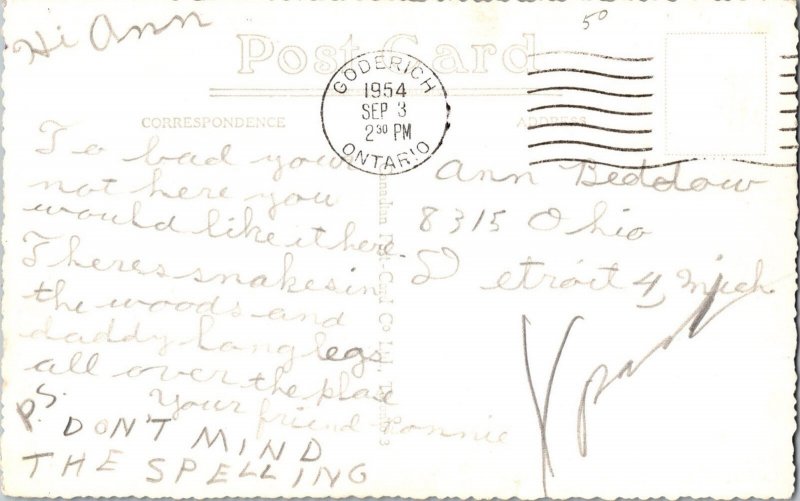 RPPC BAYFIELD RIVER BRIDGE Goderich Ontario Canada Postcard 1950s KO5