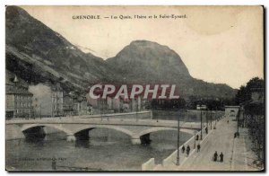 Grenoble Old Postcard docks the & # 39Isere and sT Eynard