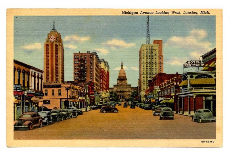 MI - Lansing. Michigan Avenue Looking West