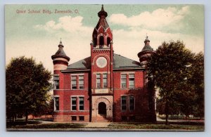 J97/ Zanesville Ohio Postcard c1910 Grant School Building  489