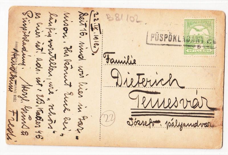 B81102 puspokladany vasuti allomas hungary raillway station front/back ...