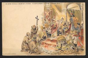 HUNGARY Saint Astrik brings to Saint Stephen the Royal Crown Unused c1896