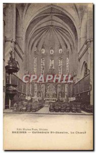 Old Postcard Beziers Cathedral St Nazaire The Choir