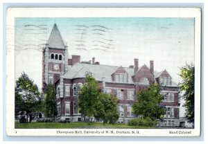 1942 Thompson Hall University Of NH Durham New Hampshire Tower Clock Postcard