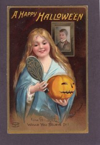 Antique Halloween postcardA Happy Halloweensigned Ellen Clapsaddle 1909