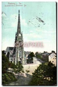 Old Postcard Freiberg i u Jacobikirche Its Dresdner Str
