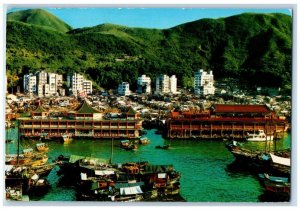 The Tai Pak And Sea Palace Floating Restaurant Aberdeen Fishing Port HK Postcard