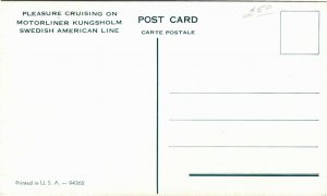 Postcard Cruise Ship Kungsholm Sverige Swedish American Line RARE 1950s S30
