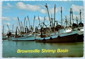 BROWNSVILLE SHRIMP BASIN, Texas TX ~ Cameron County SHRIMP BOATS 4x6 Postcard