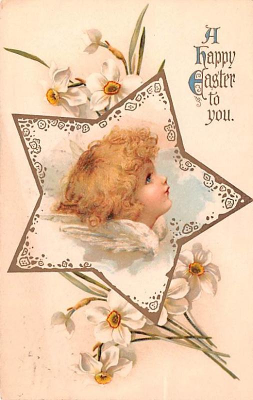 Happy Easter, Nister 1908 postal marking on front