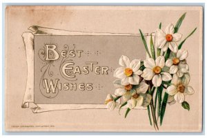 John Winsch Signed Postcard Easter Flowers Embossed Wesley Iowa IA Antique 1915