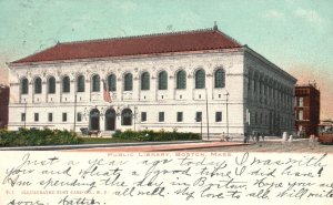 Vintage Postcard 1906 Public Library Building Landmark Boston Massachusetts MA