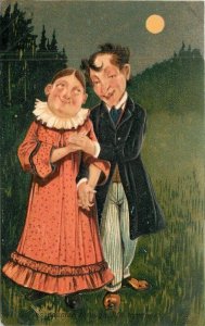 1908 PFB Moonlight Stroll Romance Comic Humor artist impression Postcard 22-8835