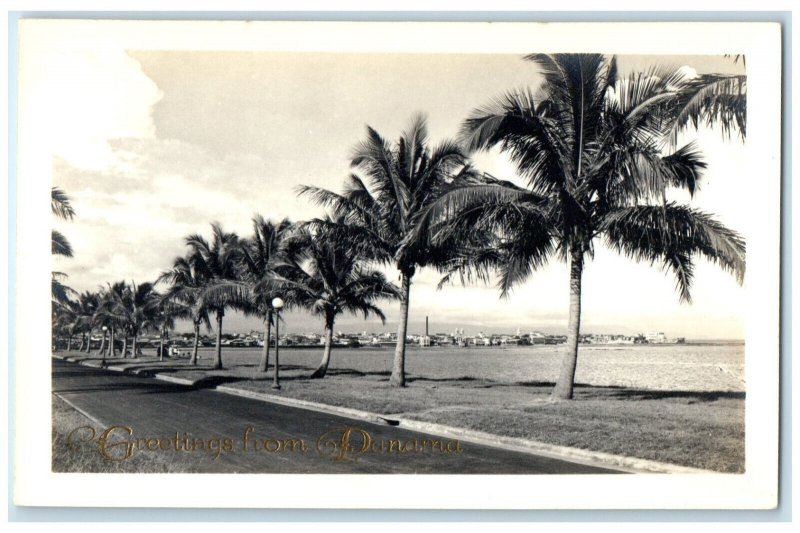 c1930's Trees View Greetings from Panama RPPC Photo Vintage Unposted Postcard