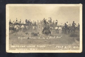 RPPC GLENDIVE MONTANA AMERICAN LEGION RODEO VINTAGE REAL PHOTO POSTCARD