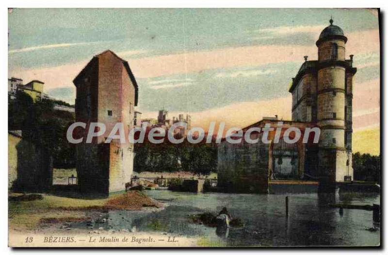 Old Postcard Beziers Le Moulin De Bagnols