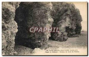 Old Postcard Saint Michel Chef Chef Plage du Chatelet Grotes Bout Falaise