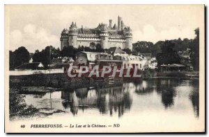 Old Postcard Pierrefonds Lake and Chateau