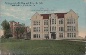 Postcard Admin Building and Greenville Hall Thiel College Greenville PA