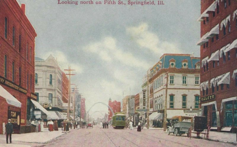 SPRINGFIELD, Illinois, 1900-10s, Looking North on Fifth Street