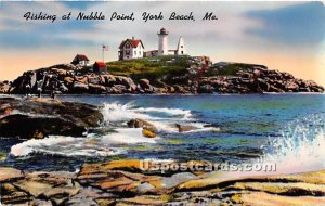 Fishing at Nubble Pointt - York Beach, Maine ME  