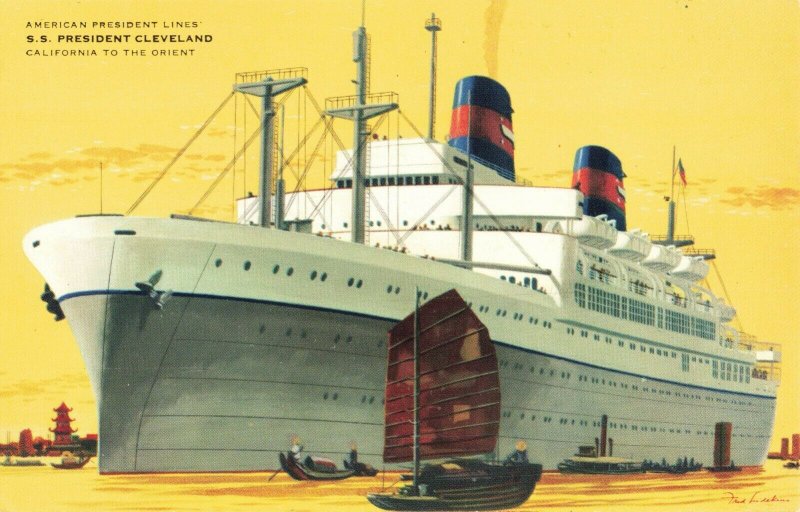 Postcard SS President Cleveland California