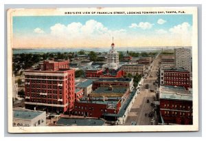 Vintage 1920s Postcard Birds Eye View of Franklin Street Tampa Florida