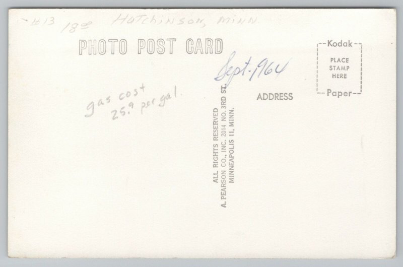 Hutchinson MN~3rd & Main St~25⁹ Phillips 66 Gas Station Sign~Shell 1959 RPPC