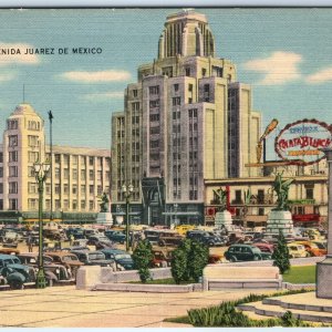 c1940s Mexico City, Mexico Avenida Juarez Downtown Art Deco Skyscrapers Car A346