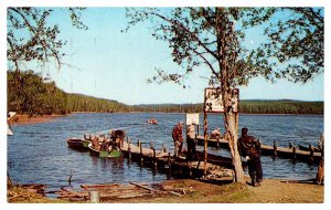 Postcard BOAT SCENE Prince Albert National Park Saskatchewan SK AT5991