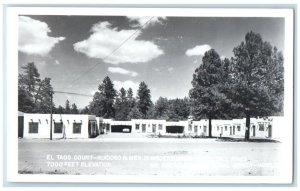 c1940's El Taos Court Motel Bonal Fox Company Ruidoso NM RPPC Photo Postcard